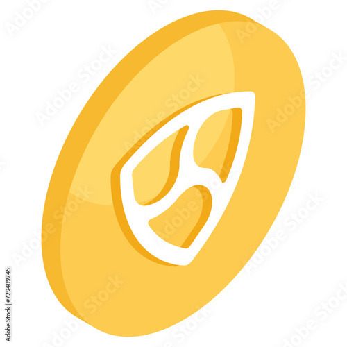A colored design icon of nem coin