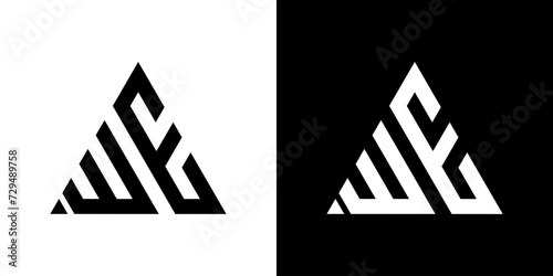 vector WE logo abstract combination of triangles