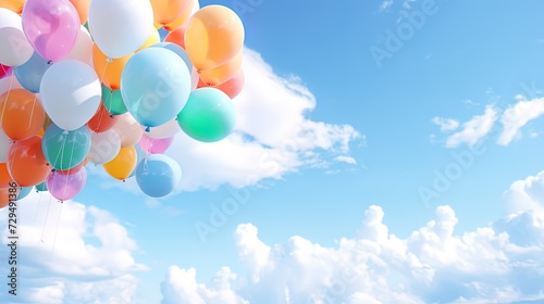Balloons in the form of cartoon clouds for a cheerful atmosphere