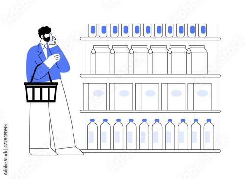 Modern supermarket isolated cartoon vector illustrations.