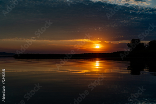 The Great Russian Volga River and its banks.