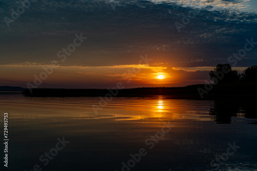 The Great Russian Volga River and its banks. © I