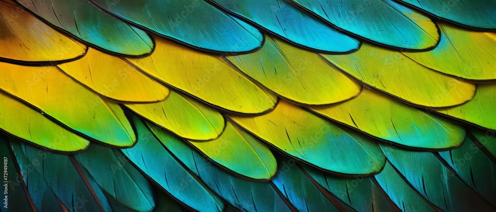 Fototapeta premium Colorful detailed close-up of a butterfly wings