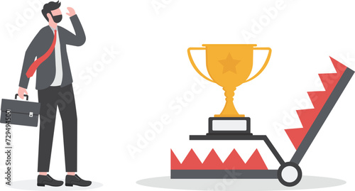 Success trap, problem with career or betrayal in business deal concept,

