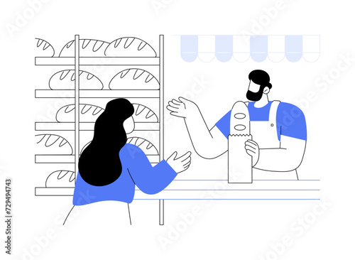 Fresh bread isolated cartoon vector illustrations.
