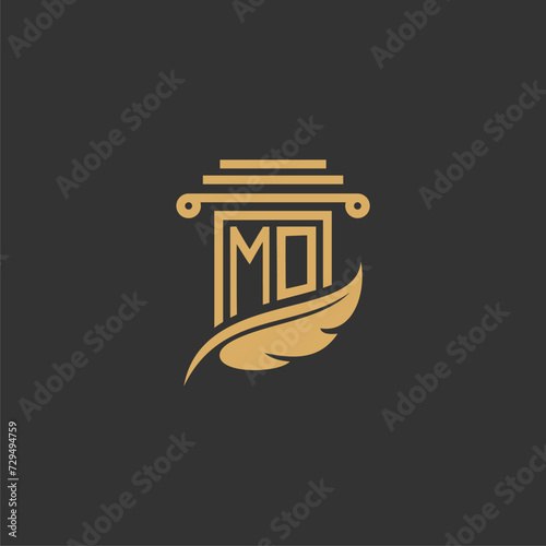 MO Initials Law Firm Logo Design Lawyer Justice Attorney Law Logo Vector