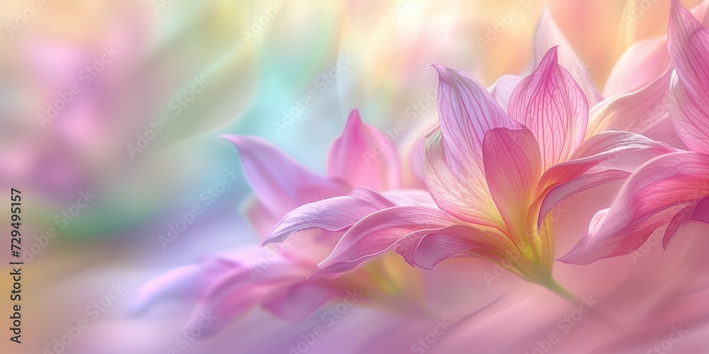 alstroemeria flowers, abstract background, blurred, delicate colors, iridescent