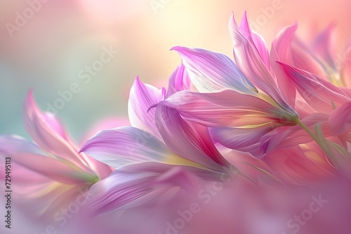alstroemeria flowers, background, blurred, delicate colors photo