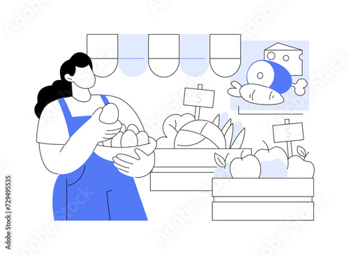 Eco market isolated cartoon vector illustrations.