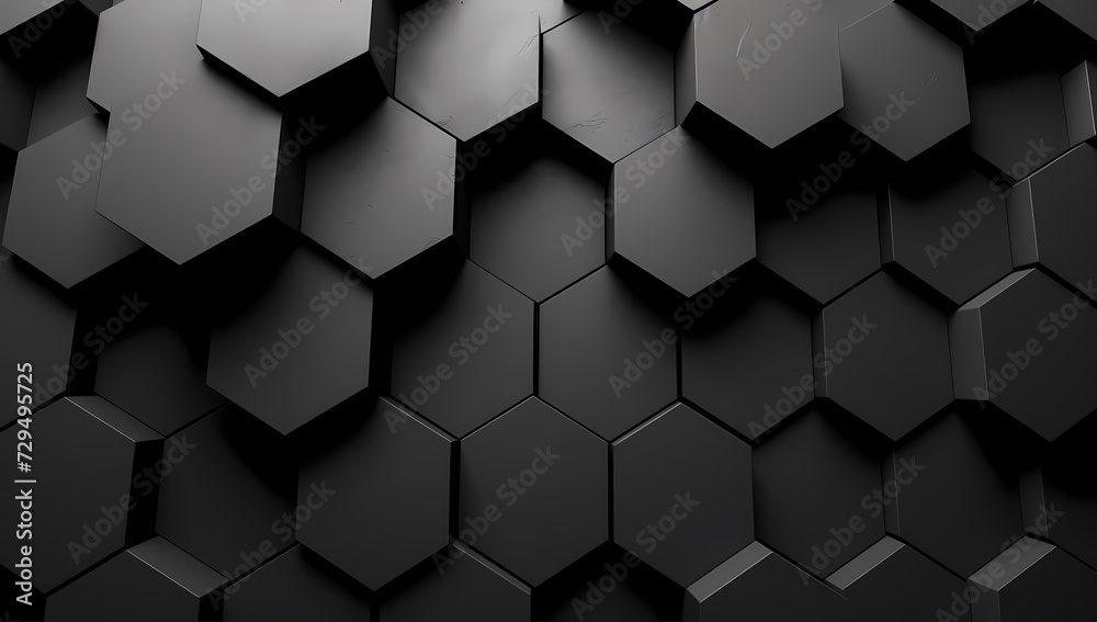 An intriguing screenshot captures the mesmerizing symmetry and abstract beauty of a geometric design, featuring an array of black hexagons adorning a wall with stunning pattern An intriguing screenshot captures the mesmerizing symmetry and abstract beauty of a geometric design, featuring an array of black hexagons adorning a wall with stunning pattern