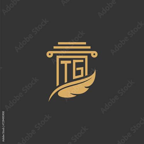 TG Initials Law Firm Logo Design Lawyer Justice Attorney Law Logo Vector