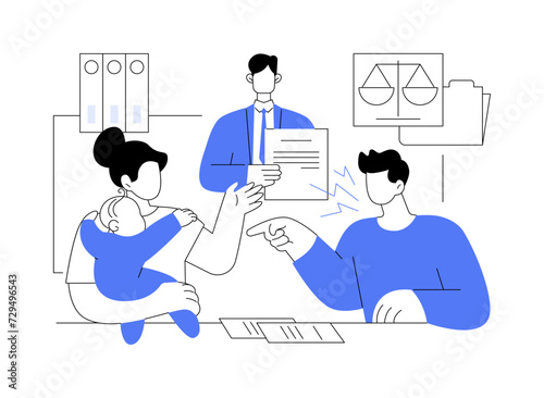 Child custody isolated cartoon vector illustrations.