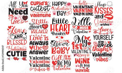 Valentine day sticker pack, Valentine day icons pack, Valentine day words quotes pack