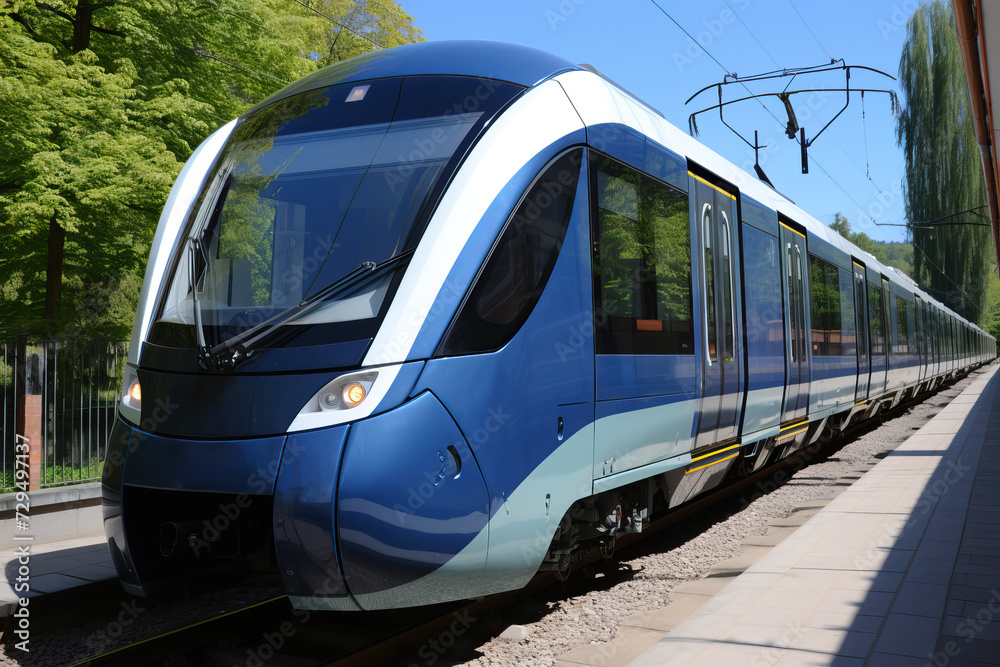 Naklejka premium The front part of the subway car.