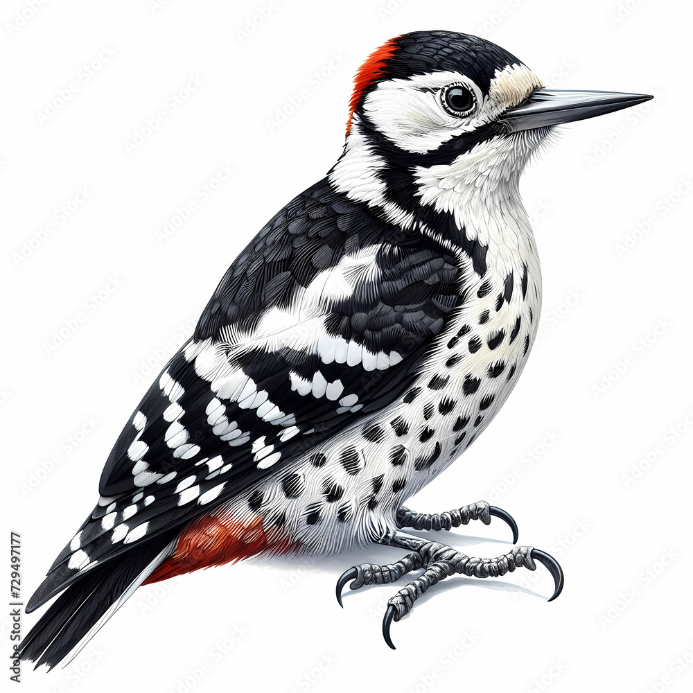 Obraz premium woodpecker real life in detail image clipart
