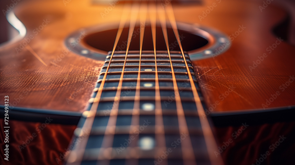 Fototapeta premium Acoustic guitar close up