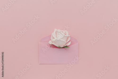 Romantic Pink Rose and Peta...