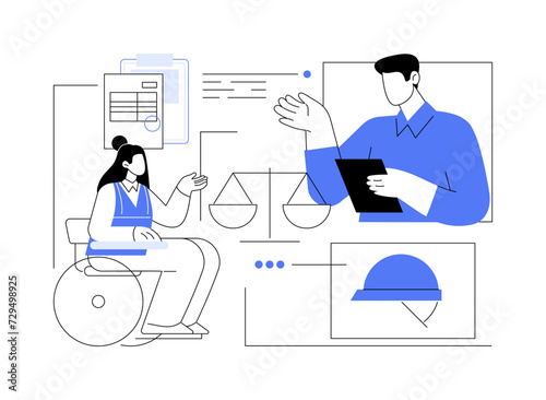 Employment lawyer isolated cartoon vector illustrations.