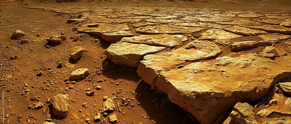 Majestic Rock Formation in a Desert Landscape Majestic Rock Formation in a Desert Landscape