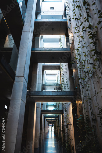 Fototapeta hall perspective of modern Centrum Spotkania Kultur building, contemporary archi