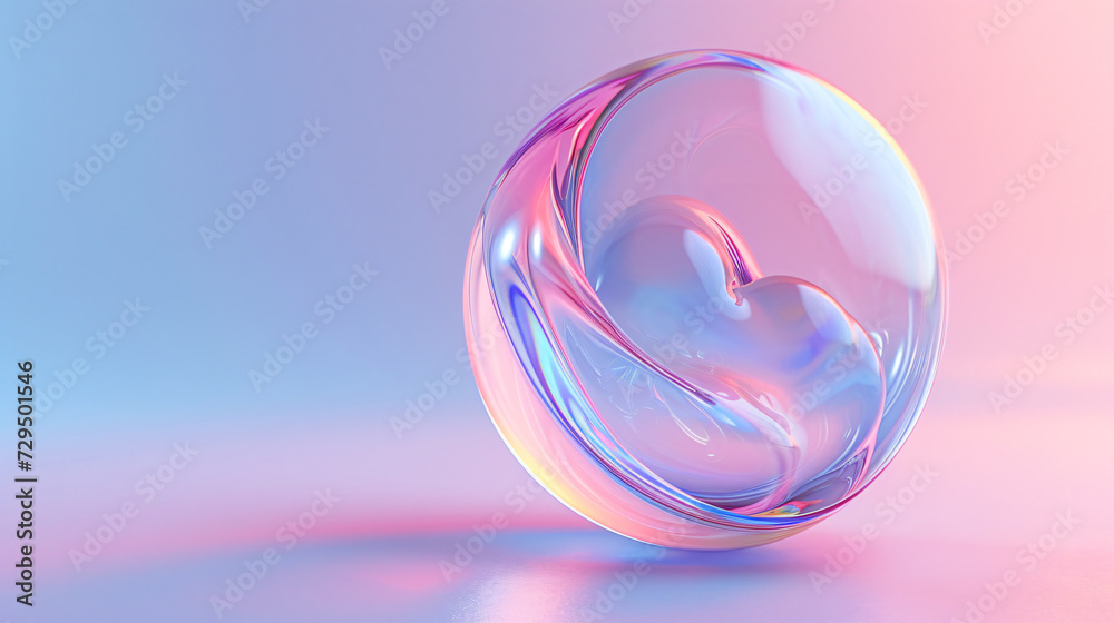 A swirling abstract bubble design in pink and blue hues. The background is a gradient of pink and purple. A swirling abstract bubble design in pink and blue hues. The background is a gradient of pink and purple.