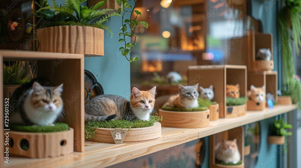 A pet store with a playful window display.