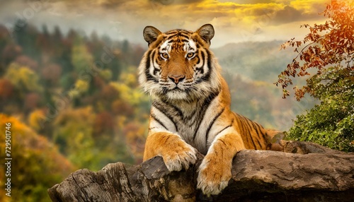A tiger in nature, beautiful cat like animal, wildlife photo