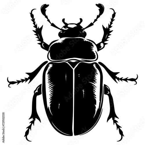Scarab beetle flat vector icon