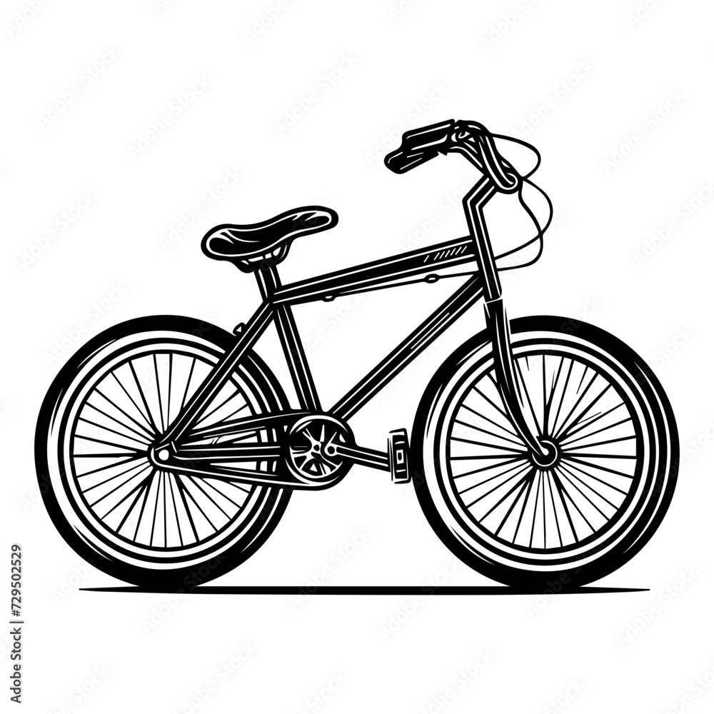 Fototapeta premium Black bicycle icon. Riding transport. Bike symbol
