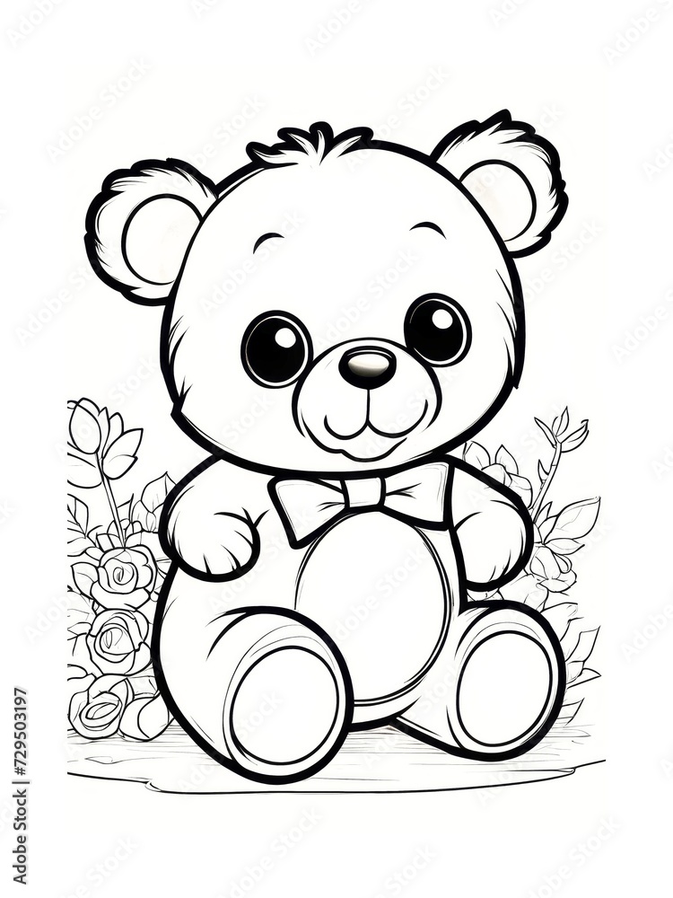 Naklejka premium Little bear coloring page
