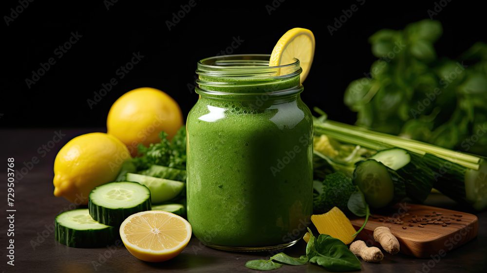 Refreshing Green Smoothie in Jar Refreshing Green Smoothie in Jar
