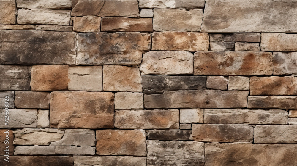 Fototapeta premium Medieval Stone Wall with Textured Surface