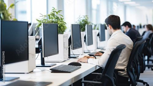 Smiling Colleagues in a Productive Workplace