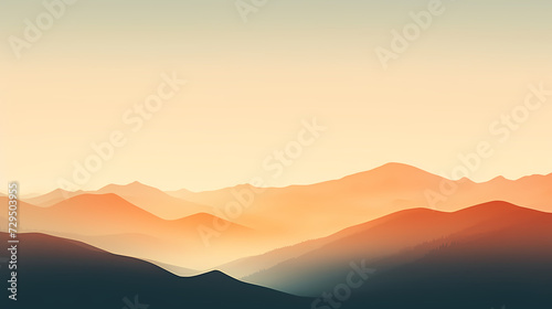 Mountain peak illustration, mountain aerial photography PPT background illustration