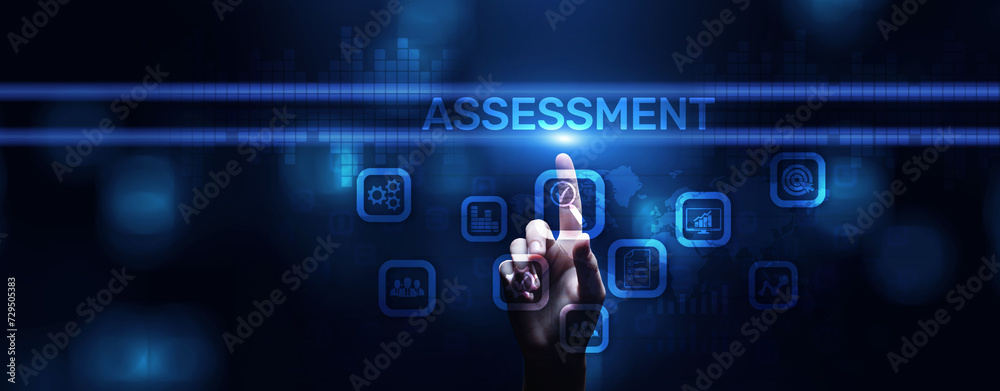 Fototapeta premium Assessment Evaluation Business Finance Technology concept on screen.