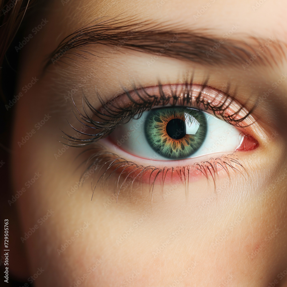 Obraz premium close view of beautiful woman eye