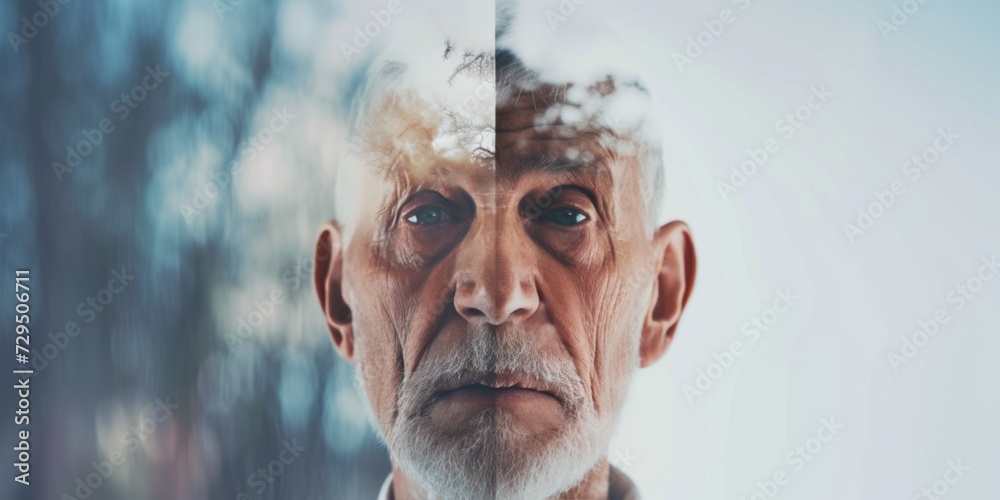 Person Experiencing Memory Loss, Struggling To Recall Past Moments And Information. Сoncept Memory Loss, Forgetfulness, Difficulty Recalling, Amnesia, Memory Challenges - obrazy, fototapety, plakaty 