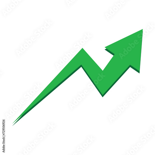 Growing business arrow on white background, Concept of sales symbol icon with arrow moving up. Economic Arrow With Growing trend.