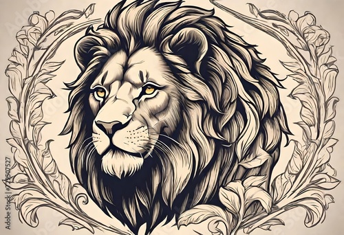This premium high-quality lion illustration is a beautiful and elegant design for any product