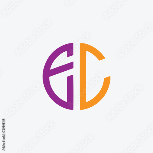 letters ec and ce text logo design vector