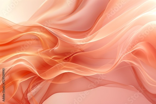 Gentle undulating waves in soft peach and white tones