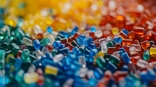 Plastic pellets Background Close-up Plastic granules Polymer plastic beads resin polymer
