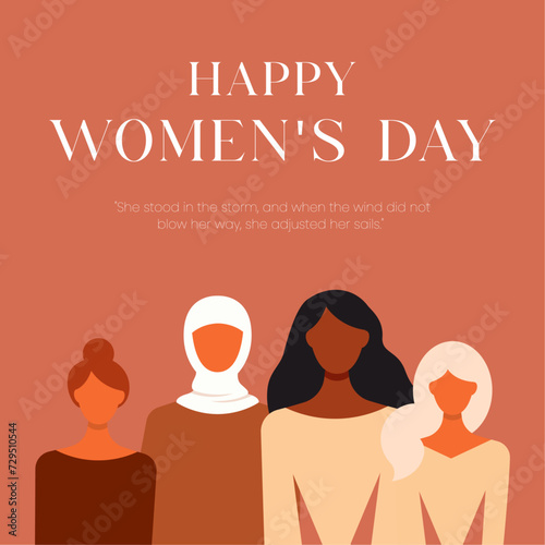 Women's day vector illustration social media post women Impowerment