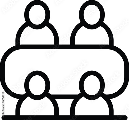 Home board screen icon outline vector. Conference team. Teamwork leader