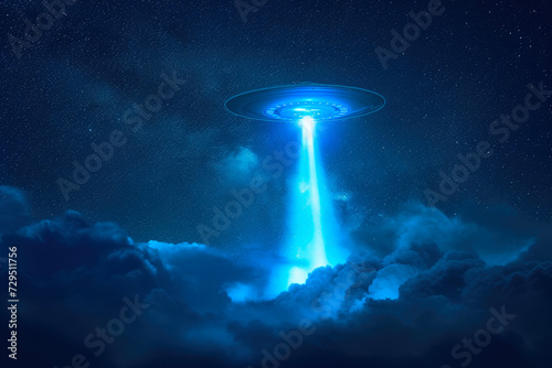 Alien Spaceship Radiating an Eerie Glow