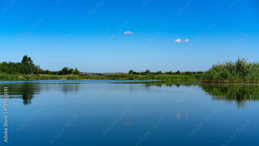 The Great Russian Volga River and its banks.