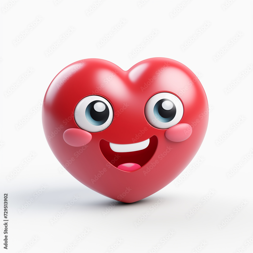heart with smile, Smile with Hearts Emoji, white background heart with smile, Smile with Hearts Emoji, white background