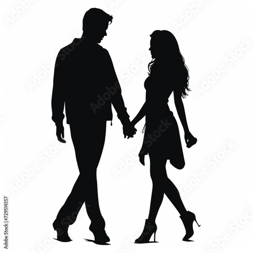 Silhouette of Loving Couple 