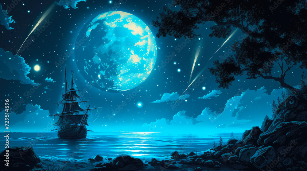 Fototapeta premium Stellar Swashbuckling: Celestial Riches
