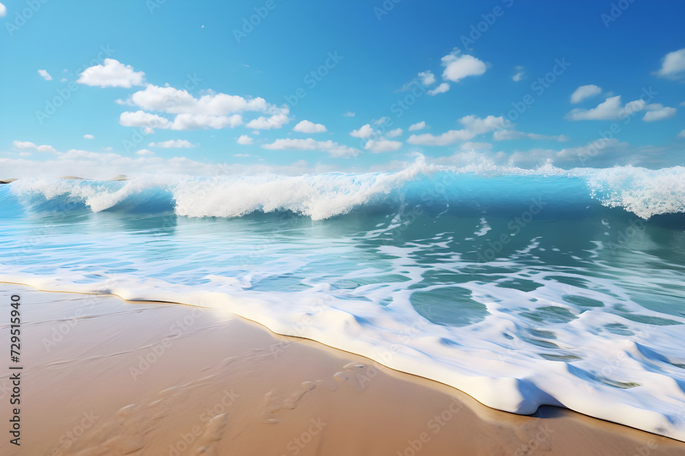 Water in a Beach in a day - Ai Generated